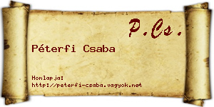 Péterfi Csaba névjegykártya