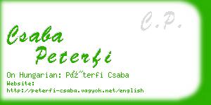 csaba peterfi business card